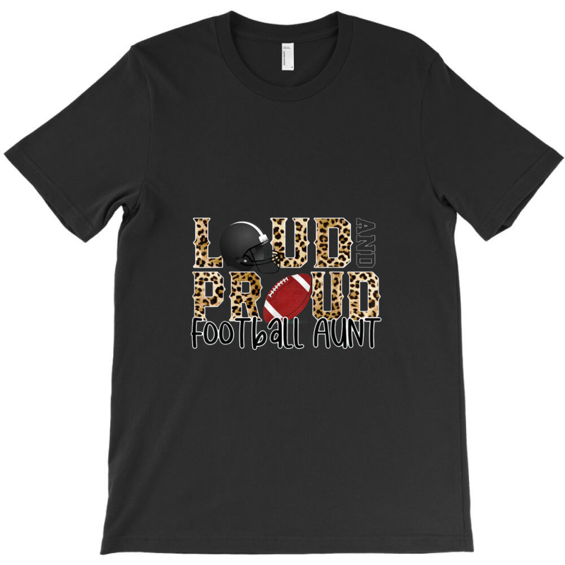 Loud And Proud Football Aunt Leopard Print Pattern T-shirt | Artistshot