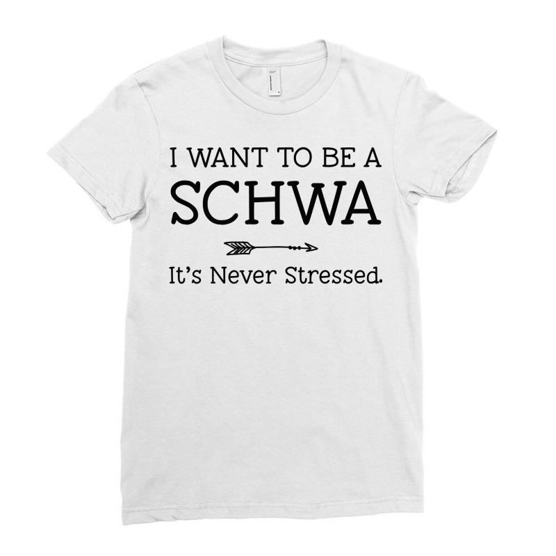 Slp Speech Language Pathologist Gift Schwa Never Stressed Premium T Sh Ladies Fitted T-Shirt by tandonwelters | Artistshot