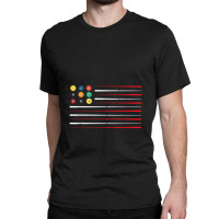 Billiards American Flag Cue Pool Balls Billiard Player Classic T-shirt | Artistshot