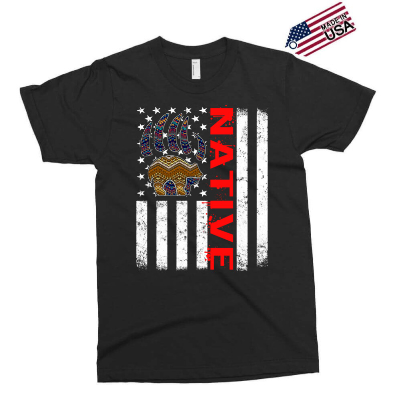 Bear Indigenous Peoples Day Indian Native American Usa Flag Bear Paw F Exclusive T-shirt by permad | Artistshot