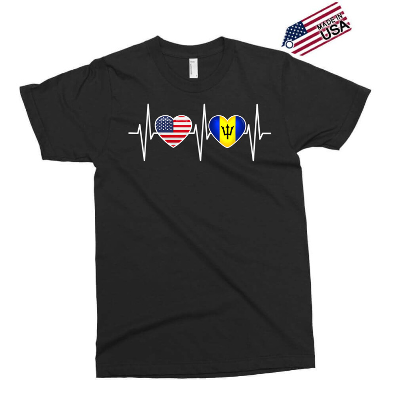 Barbados Usa Shirt Heartbeat America Barbadian Flag Bajan T Shirt Exclusive T-shirt by tandonwelters | Artistshot