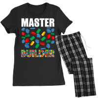 Boys Master Builder Funny Brick Building Blocks Toddler Men T Shirt Women's Pajamas Set | Artistshot