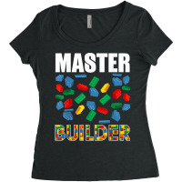 Boys Master Builder Funny Brick Building Blocks Toddler Men T Shirt Women's Triblend Scoop T-shirt | Artistshot