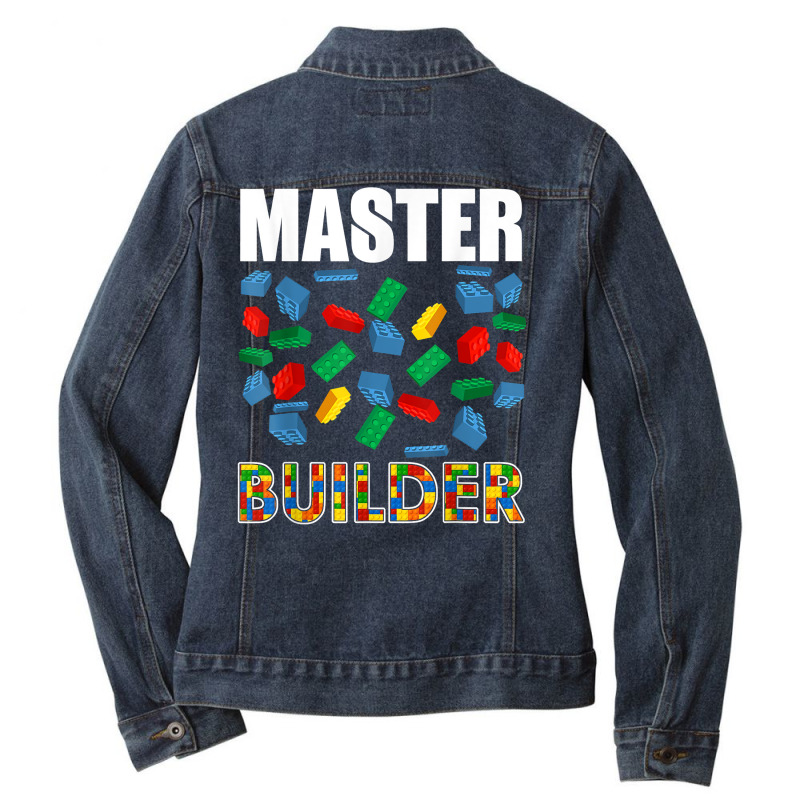 Boys Master Builder Funny Brick Building Blocks Toddler Men T Shirt Ladies Denim Jacket by tandonwelters | Artistshot