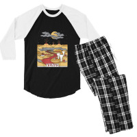 Vintage Retro Venus National Park   Visit Venus Linear Art Men's 3/4 Sleeve Pajama Set | Artistshot