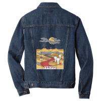 Vintage Retro Venus National Park   Visit Venus Linear Art Men Denim Jacket | Artistshot