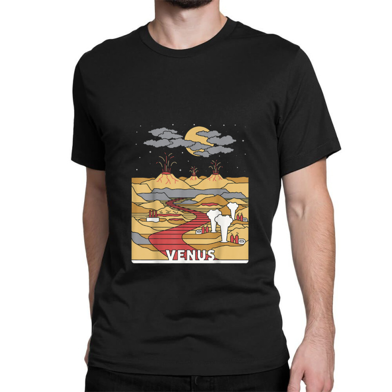 Vintage Retro Venus National Park   Visit Venus Linear Art Classic T-shirt by saterseim | Artistshot