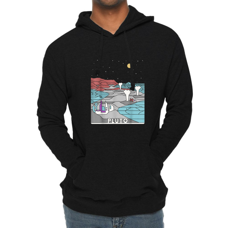 Vintage Retro Pluto National Park   Visit Pluto Linear Art Lightweight Hoodie by saterseim | Artistshot