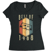 Best Of 1988 34 Year Old Gifts Cassette Tape 34th Birthday T Shirt Women's Triblend Scoop T-shirt | Artistshot