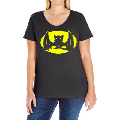 Bat Moon Ladies Curvy T-shirt Designed By Icang Waluyo