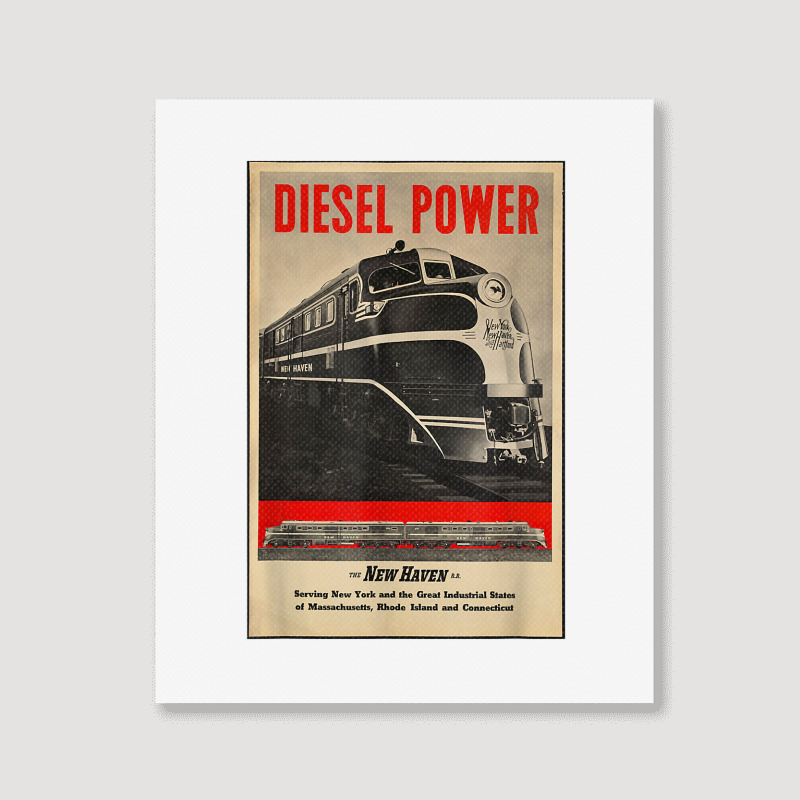 Diesel Power...new Haven Rail Road T Shirt Portrait Canvas Print | Artistshot