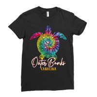 Outer Banks Tie Dye Sea Turtle Carolina Family Vacation Tank Top Ladies Fitted T-shirt | Artistshot