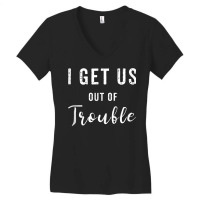 I Get Us Out Of Trouble Set Funny Gift Matching Best Friend Tank Top Women's V-neck T-shirt | Artistshot