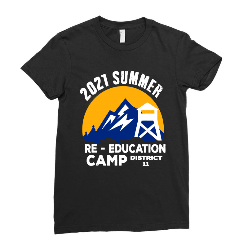 2021 Summer Reeducation Camp Military Re Educate Ladies Fitted T-Shirt by atereabag | Artistshot