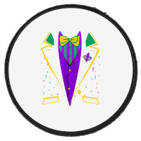 Mardi Gras Tuxedo Costume  Carnival Parade Design Round Patch | Artistshot