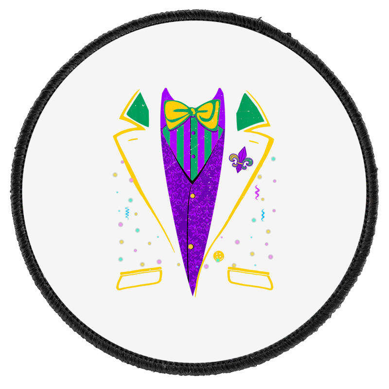 Mardi Gras Tuxedo Costume  Carnival Parade Design Round Patch | Artistshot