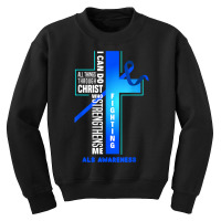 Faith God Jesus Christ Als Warrior Als Fighter Als Awareness T Shirt Youth Sweatshirt | Artistshot