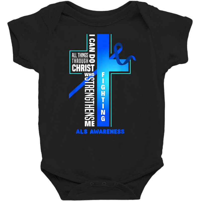 Faith God Jesus Christ Als Warrior Als Fighter Als Awareness T Shirt Baby Bodysuit | Artistshot