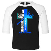 Faith God Jesus Christ Als Warrior Als Fighter Als Awareness T Shirt Toddler 3/4 Sleeve Tee | Artistshot