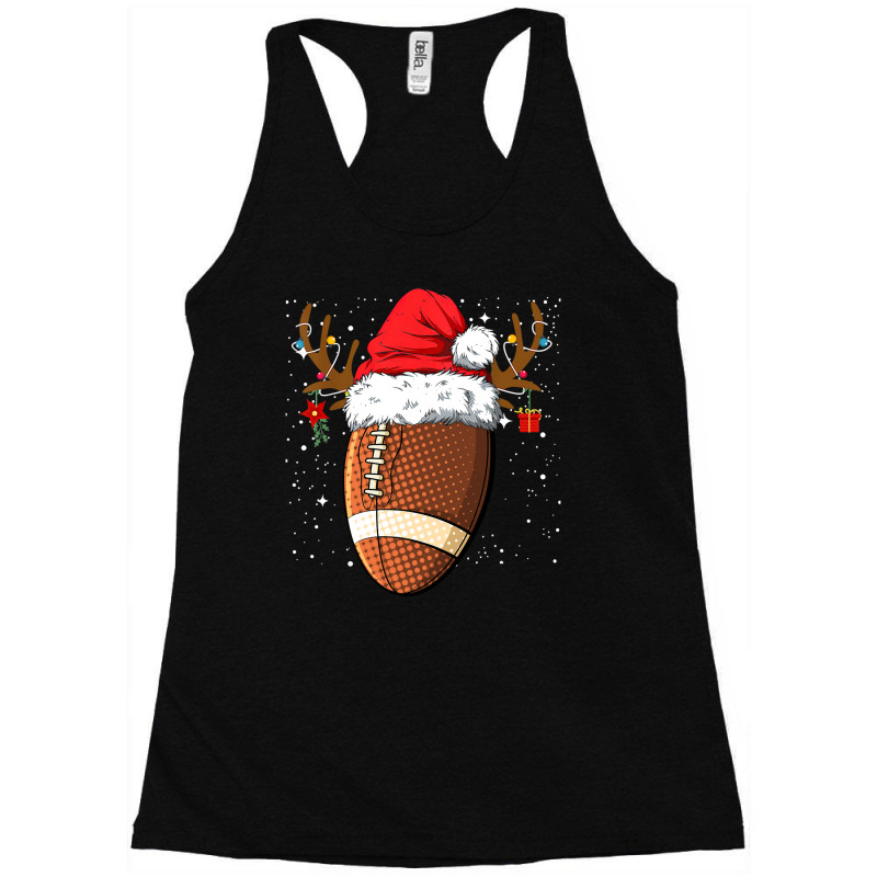 Football Funny Football Reindeer Santa Hat Christmas Holiday 89 Racerback Tank by hopelessoon | Artistshot