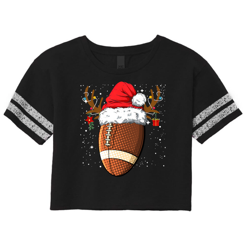 Football Funny Football Reindeer Santa Hat Christmas Holiday 89 Scorecard Crop Tee by hopelessoon | Artistshot