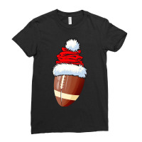 Football Football Ball Santa Hat Christmas Funny Sport Xmas Boys Men 3 Ladies Fitted T-shirt | Artistshot