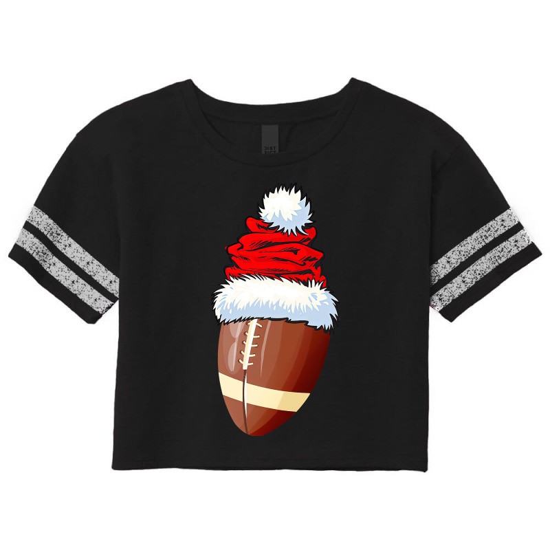 Football Football Ball Santa Hat Christmas Funny Sport Xmas Boys Men 3 Scorecard Crop Tee by hopelessoon | Artistshot