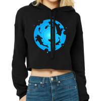 Ocean And Whales Cropped Hoodie | Artistshot