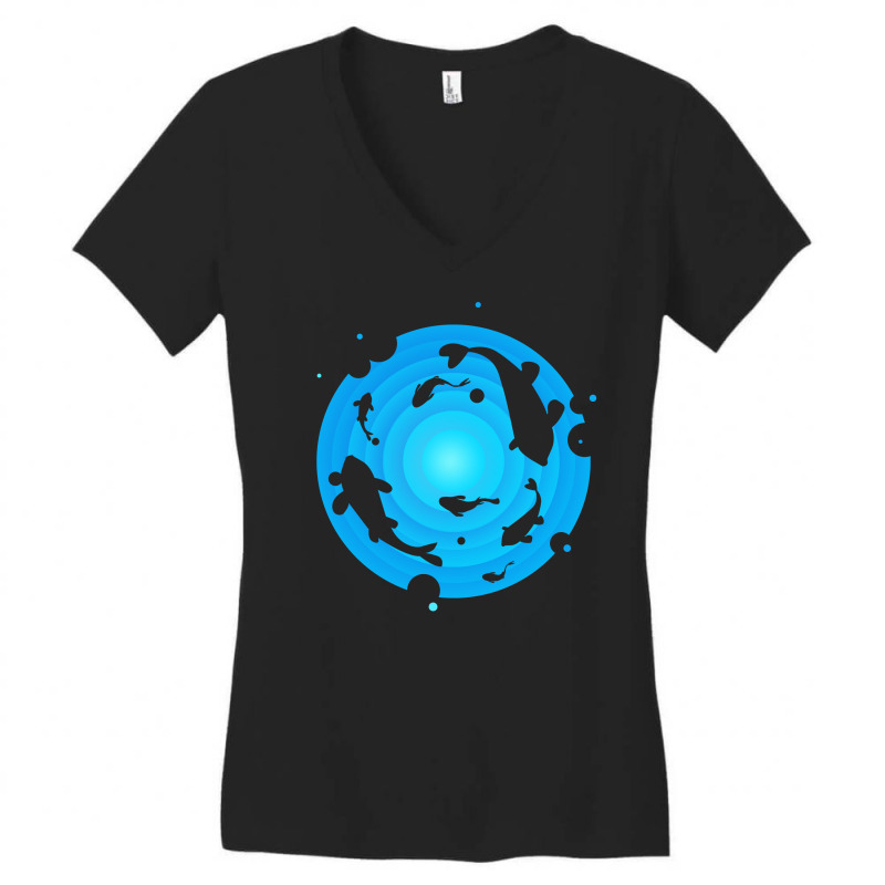 Ocean And Whales Women's V-Neck T-Shirt by autlu2024 | Artistshot