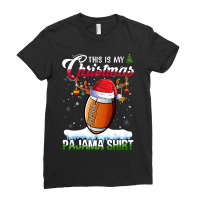 American Football This Is My Christmas Pajama Football Christmas Light Ladies Fitted T-shirt | Artistshot