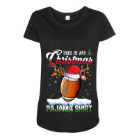 American Football This Is My Christmas Pajama Football Christmas Light Maternity Scoop Neck T-shirt | Artistshot