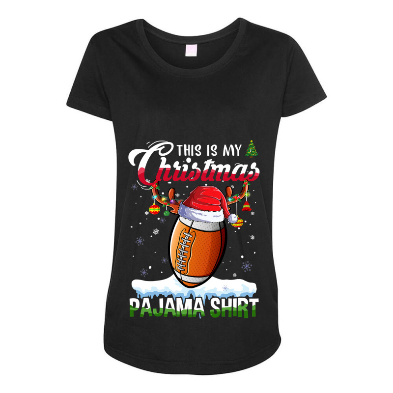 American Football This Is My Christmas Pajama Football Christmas Light Maternity Scoop Neck T-shirt by hopelessoon | Artistshot