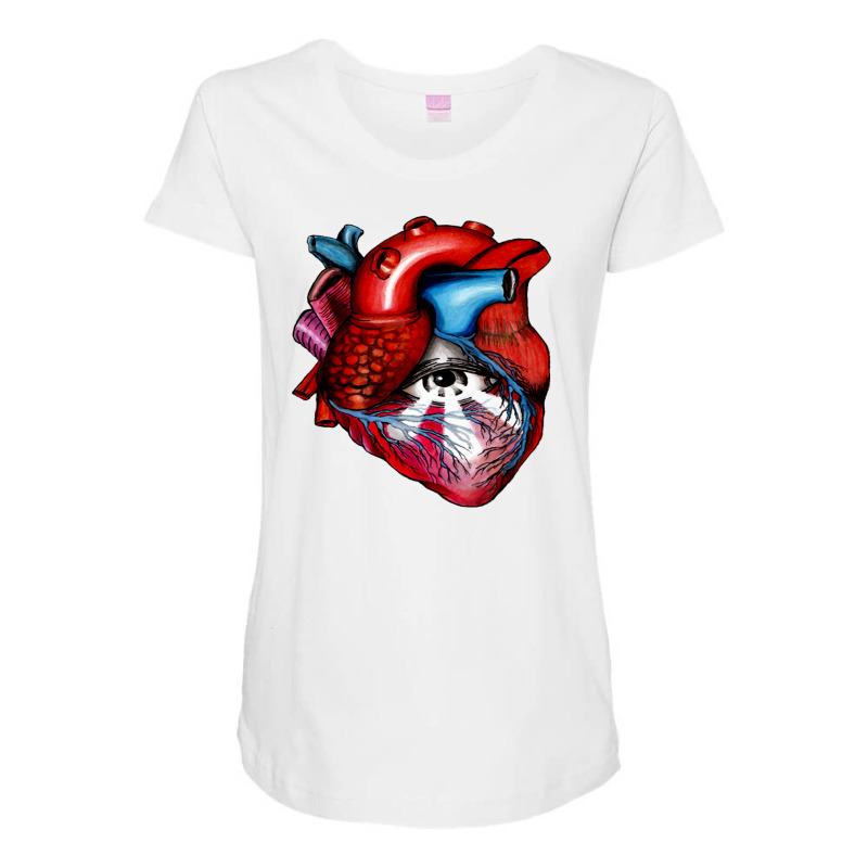 All Seeing Heart Maternity Scoop Neck T-shirt by DitreamX | Artistshot