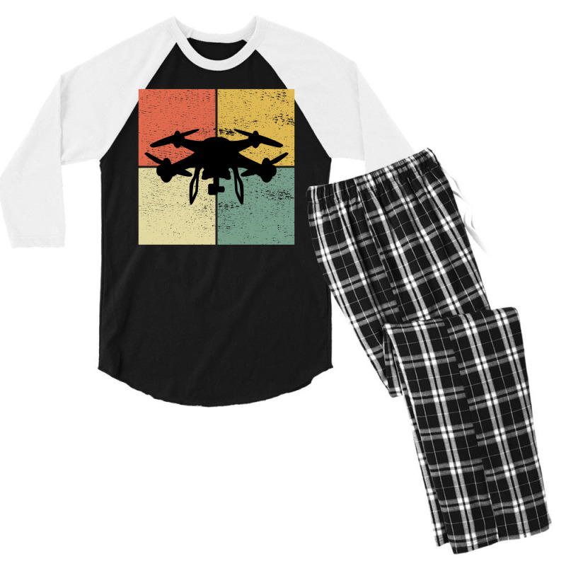 Fpv Drone Racing Quadcopters Rc Pilot Aerial Sports Vintage Retro Men's 3/4 Sleeve Pajama Set by Tasteful Tees | Artistshot