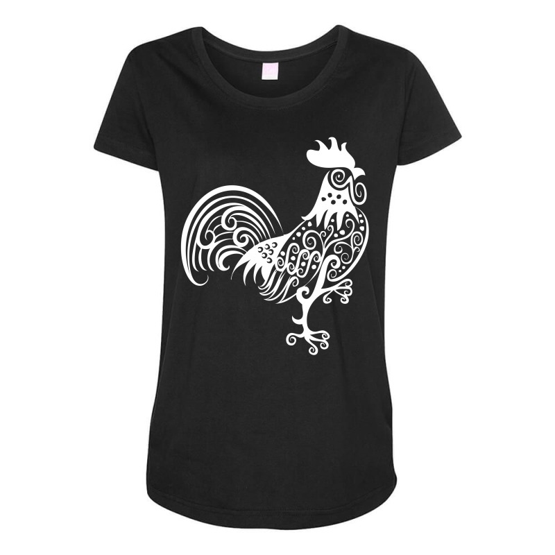 Rooster Pattern Ornament Maternity Scoop Neck T-shirt by Specstore | Artistshot