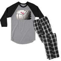 Volleyball Brushstroke Men's 3/4 Sleeve Pajama Set | Artistshot