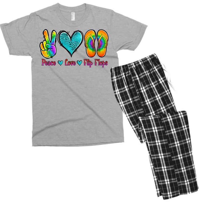 Peace Love Flips Flops Men's T-shirt Pajama Set | Artistshot