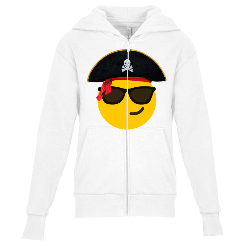 Sunglasses Smile Hat Pirates Youth Zipper Hoodie by SpookyBrave | Artistshot