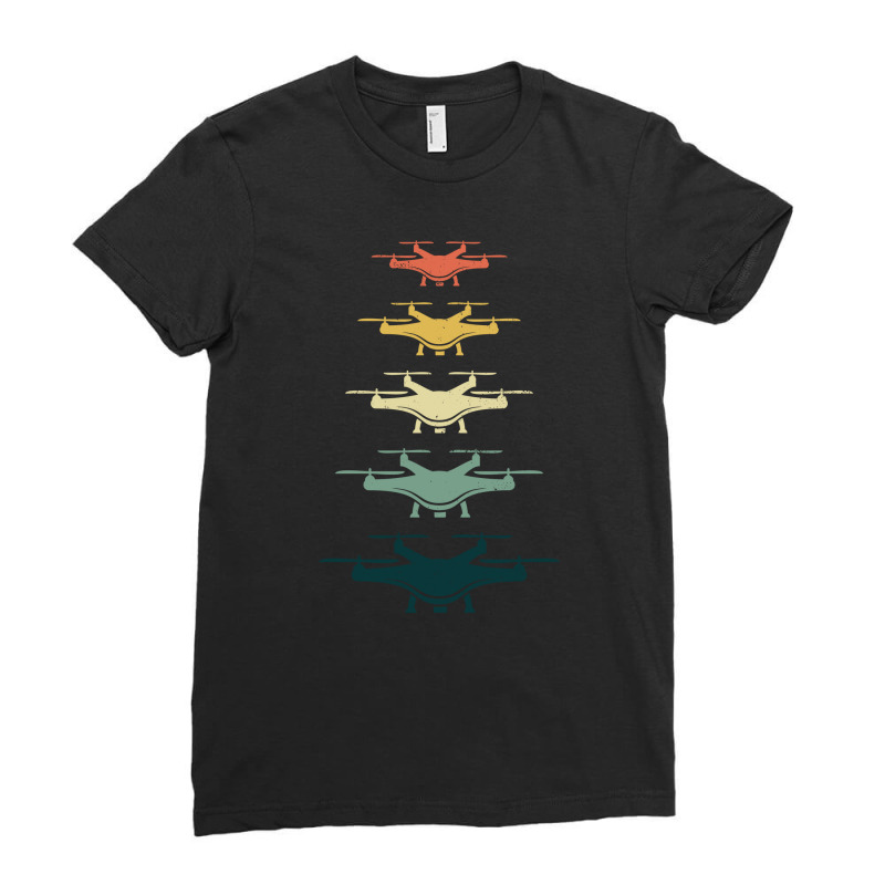 Fpv Drone Racing Quadcopters Rc Pilot Aerial Sports Vintage Retro Ladies Fitted T-Shirt by Tasteful Tees | Artistshot