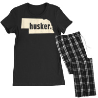 Nebraska State Nickname Husker [distressed] T Shirt Women's Pajamas Set | Artistshot