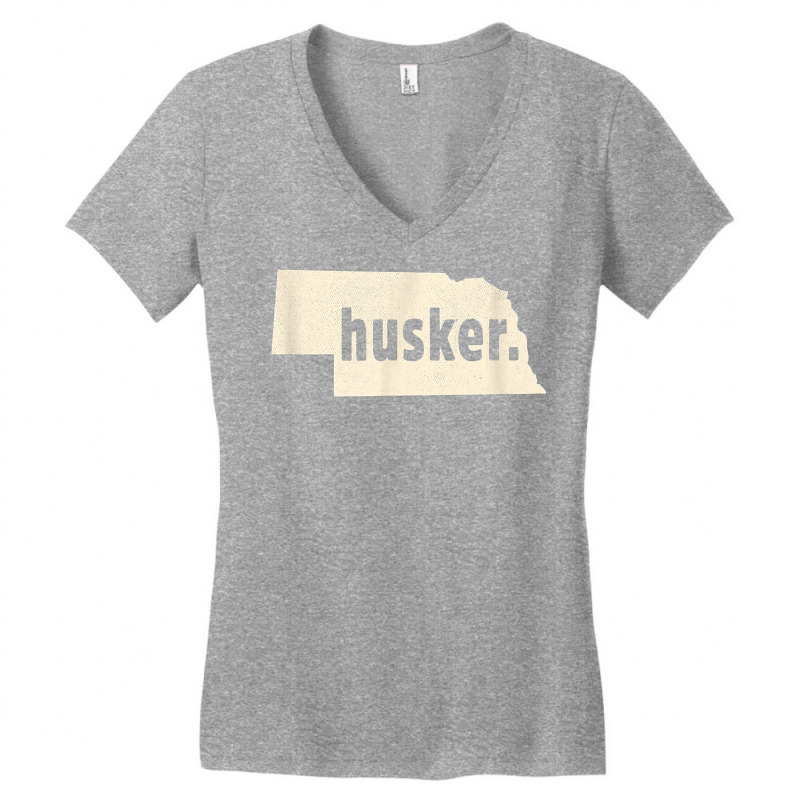 Nebraska State Nickname Husker [distressed] T Shirt Women's V-Neck T-Shirt by manviwadlington | Artistshot