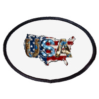 Usa American Flag Background Oval Patch | Artistshot