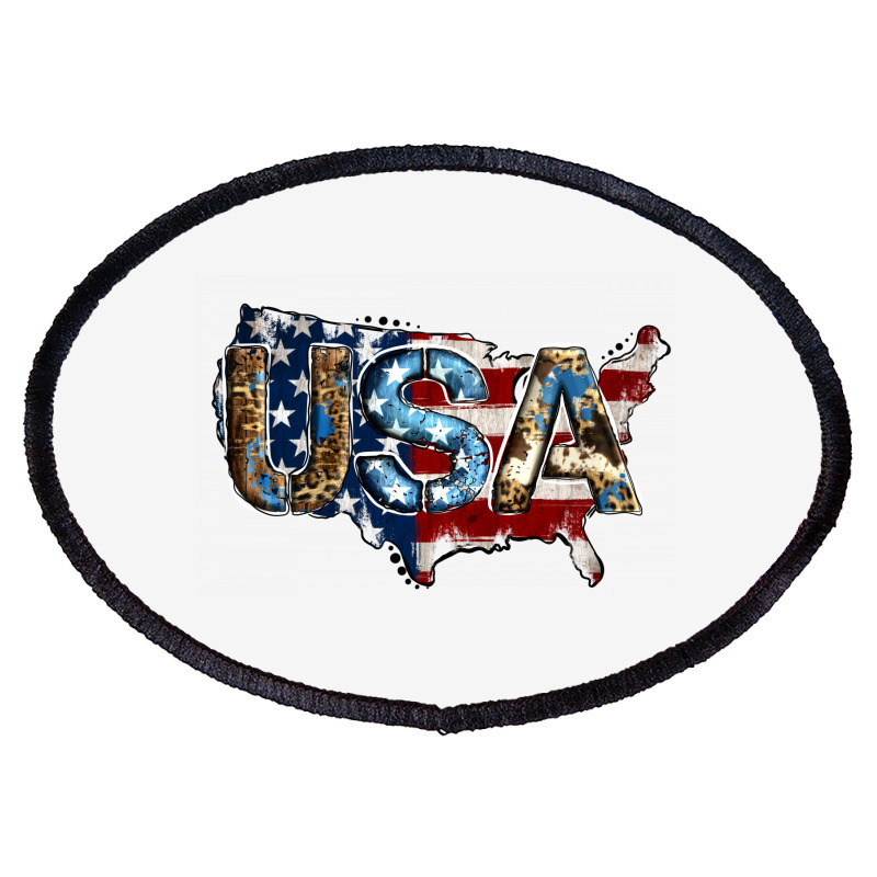 Usa American Flag Background Oval Patch | Artistshot