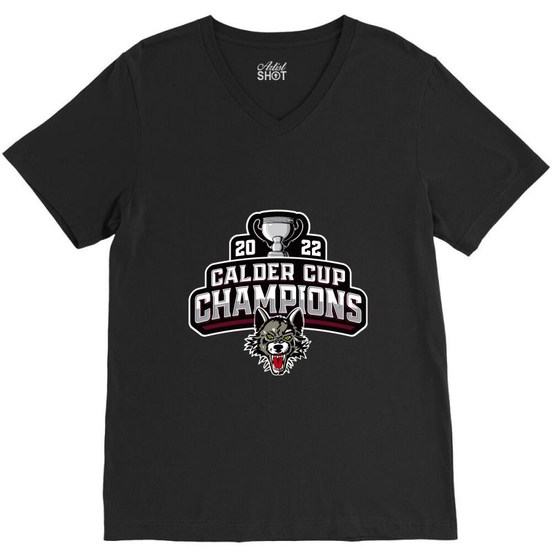 Chicago Wolves 2122 Calder Cup Champs V-Neck Tee by ddylanleonardo | Artistshot