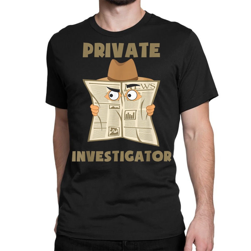 Private Investigator Spying Through Newspaper Secret Eye T Shirt Classic T-shirt by harmanyuan | Artistshot