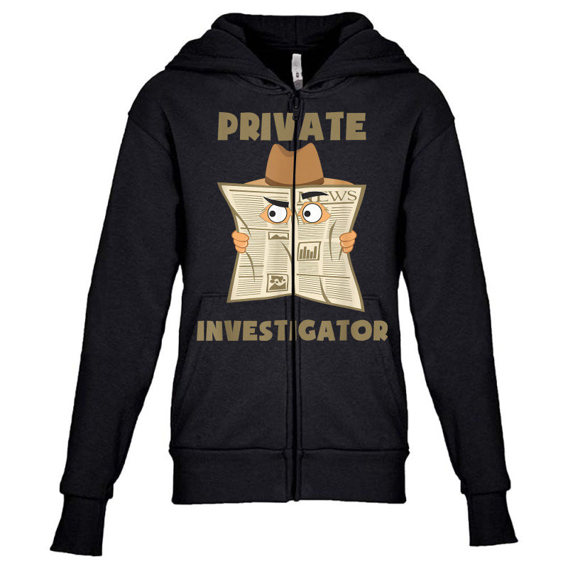 Private Investigator Spying Through Newspaper Secret Eye T Shirt Youth Zipper Hoodie by harmanyuan | Artistshot