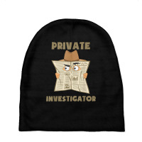 Private Investigator Spying Through Newspaper Secret Eye T Shirt Baby Beanies | Artistshot