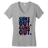 Suns Out Guns Out Tank Top Men Women 4th Of July Usa Flag Tank Top Women's V-neck T-shirt | Artistshot