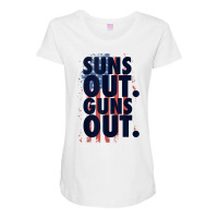 Suns Out Guns Out Tank Top Men Women 4th Of July Usa Flag Tank Top Maternity Scoop Neck T-shirt | Artistshot