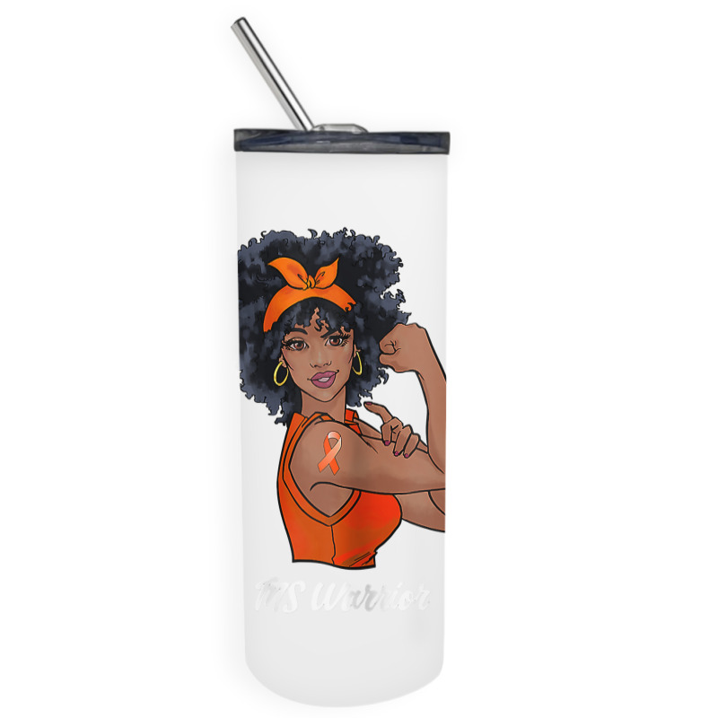 Womens Ms Warrior Fighter Support Multiple Sclerosis Awareness T Shirt Skinny Tumbler | Artistshot